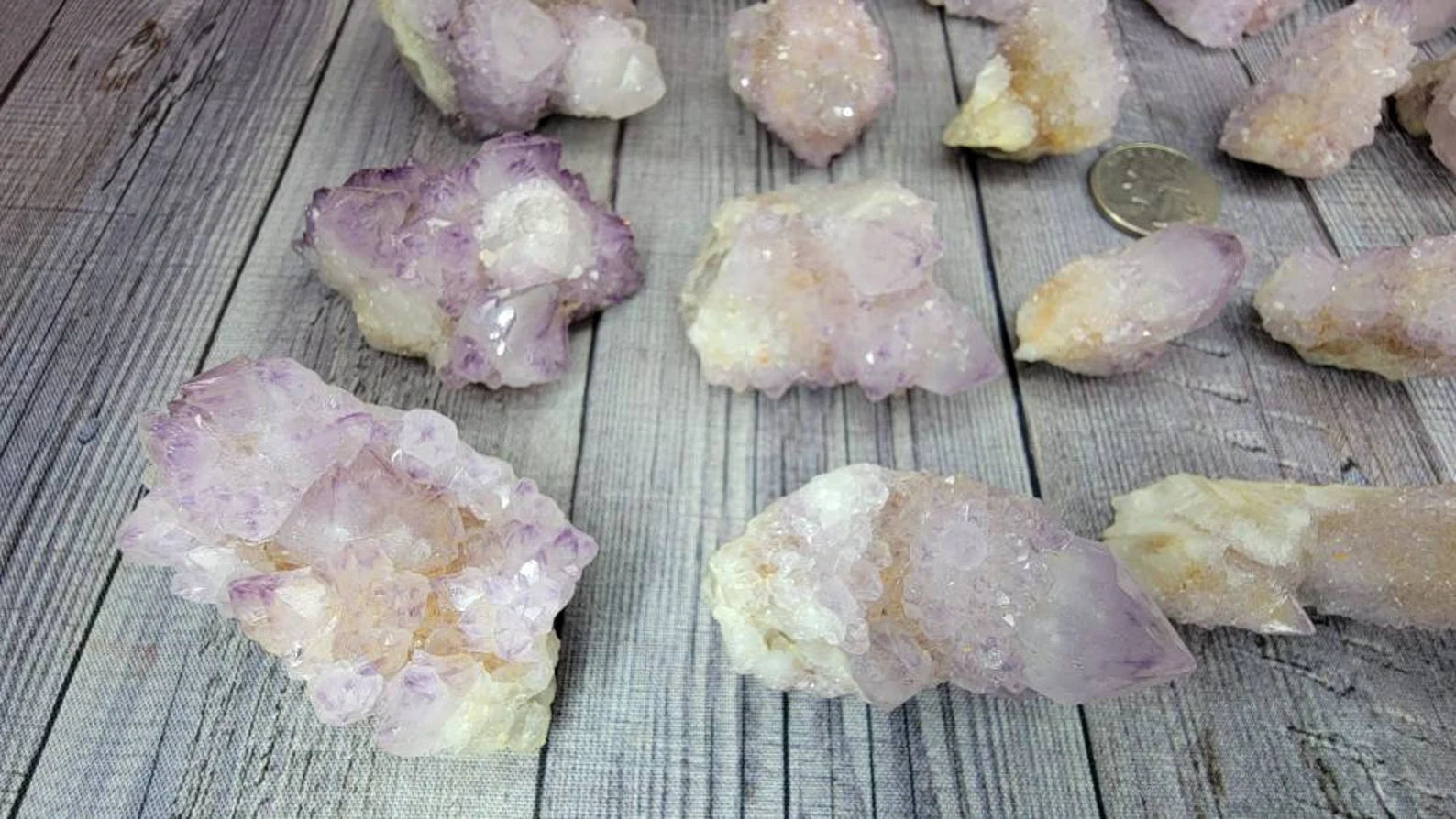 22 pcs Wholesale African Spirit Quartz Lavender Amethyst with Limonite