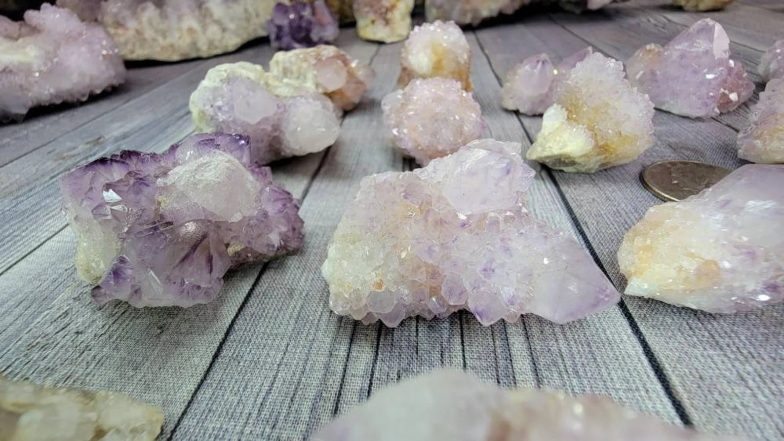 22 pcs Wholesale African Spirit Quartz Lavender Amethyst with Limonite
