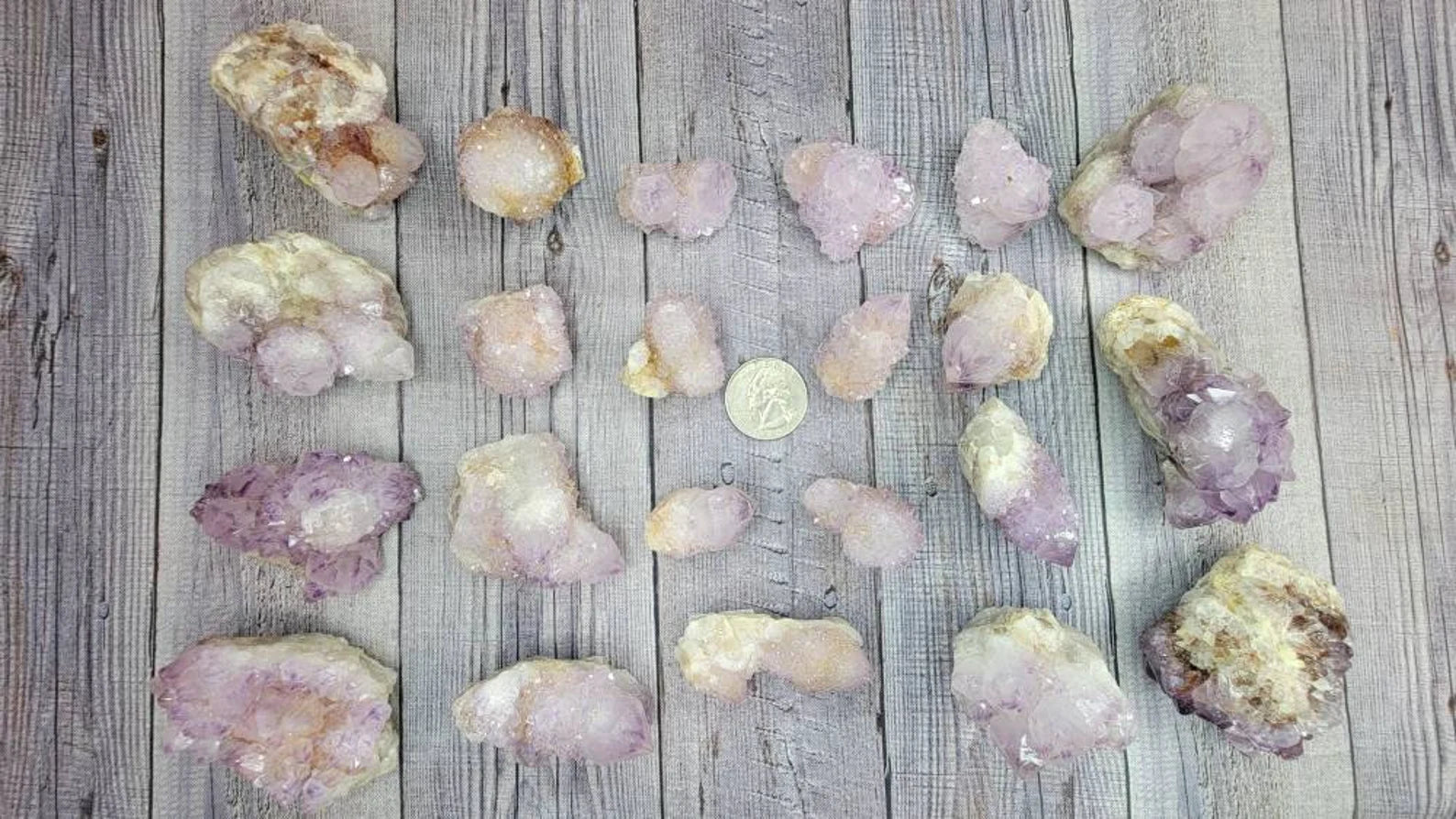 22 pcs Wholesale African Spirit Quartz Lavender Amethyst with Limonite