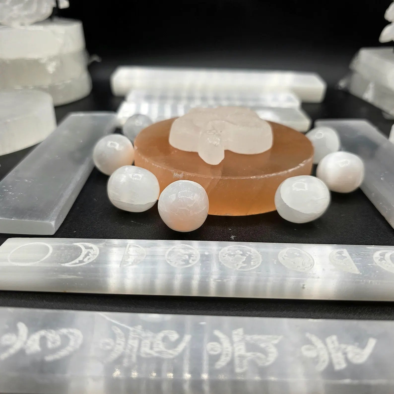 32 Pcs Selenite Variety Lot - Carvings, Slabs, Sticks Clearance One of A Kind