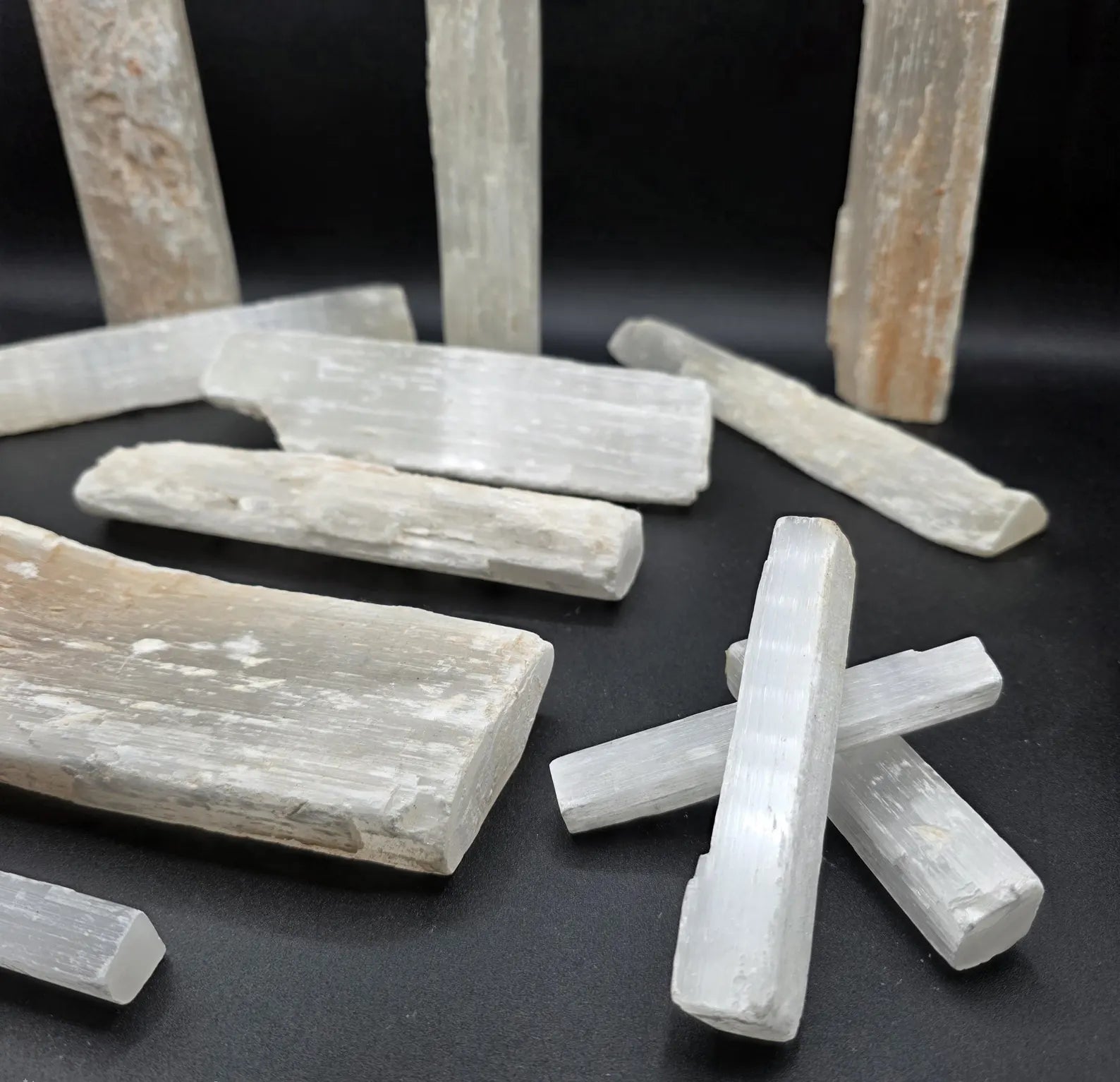 15 Pcs Selenite Sticks Variety Lot Rough