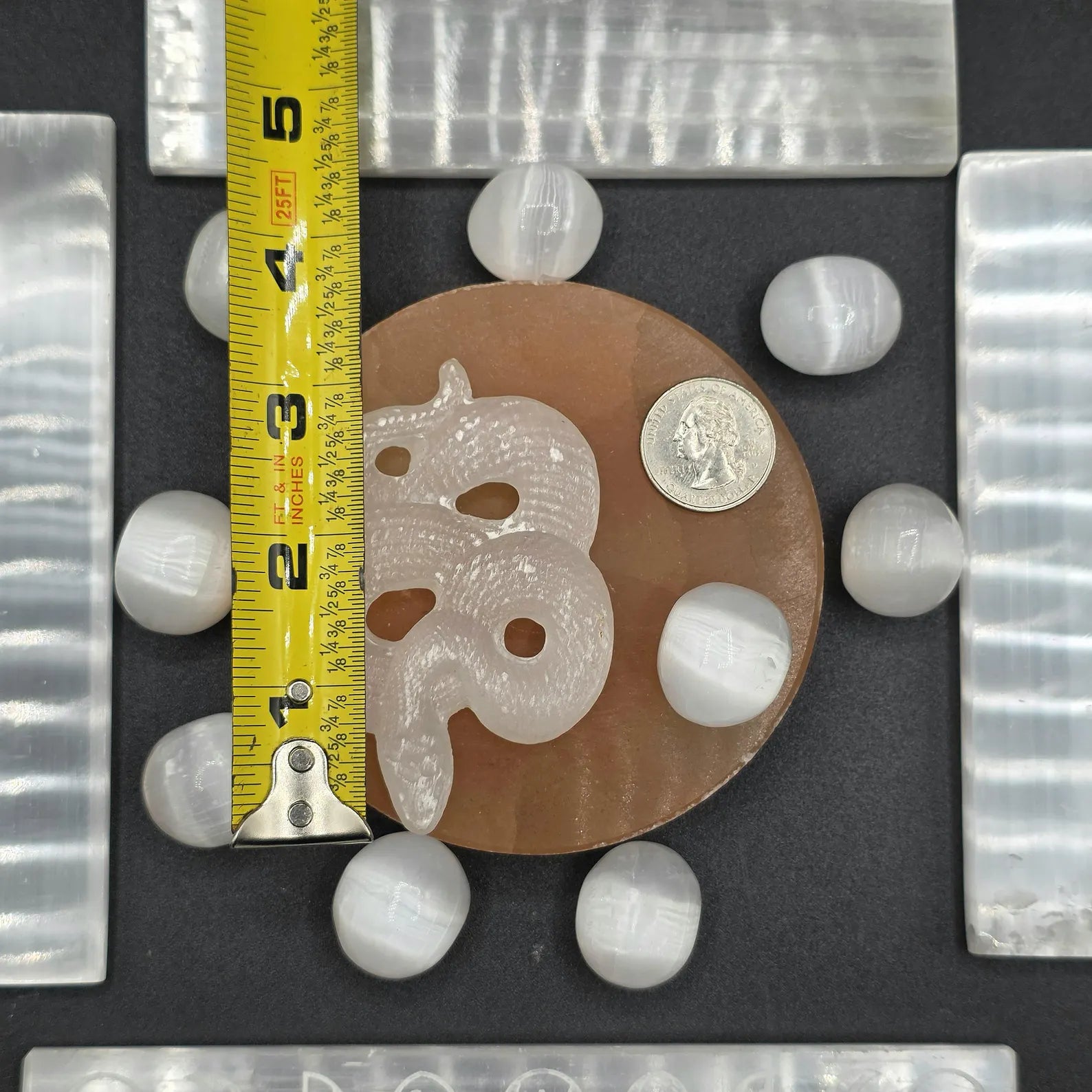 32 Pcs Selenite Variety Lot - Carvings, Slabs, Sticks Clearance One of A Kind