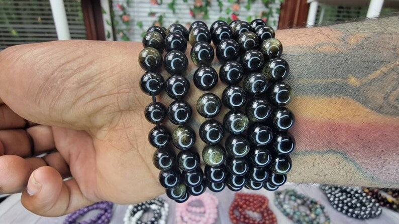 Golden Sheen Obsidian Bracelet - 8mm