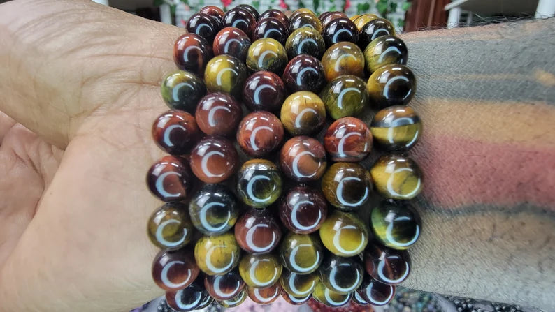 Red + Yellow Tiger Eye Bracelet - 8mm