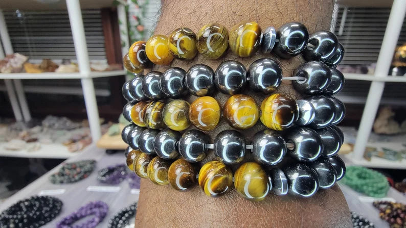 Focus & Manifest - Tiger Eye + Hematite Bracelet - 8mm