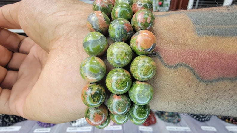 Unakite Bracelet - 10 mm