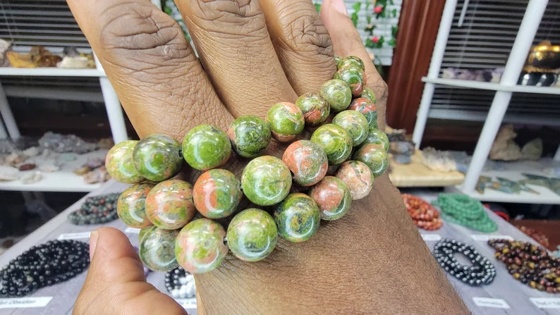 Unakite Bracelet - 10 mm