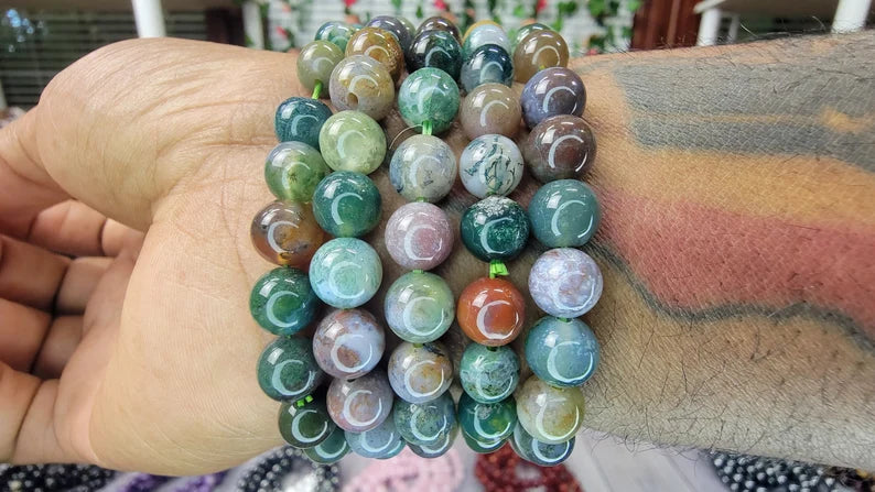 Colorful Moss Agate Bracelet - 8mm