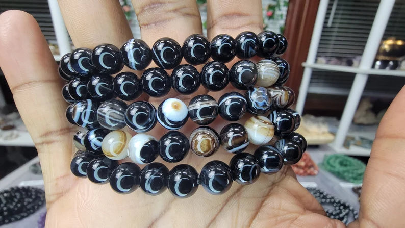 Black Agate Bracelet - 8mm