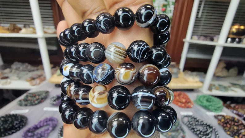 Black Agate Bracelet - 8mm