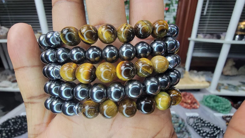 Focus & Manifest - Tiger Eye + Hematite Bracelet - 8mm