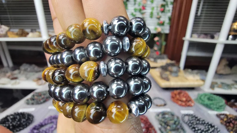 Focus & Manifest - Tiger Eye + Hematite Bracelet - 8mm