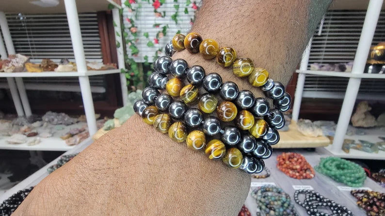 Focus & Manifest - Tiger Eye + Hematite Bracelet - 8mm