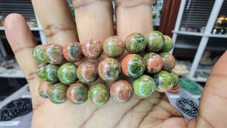 Unakite Bracelet - 10 mm