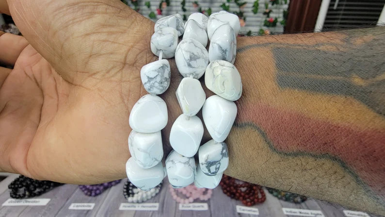 Tumbled Howlite Bracelet - 10mm