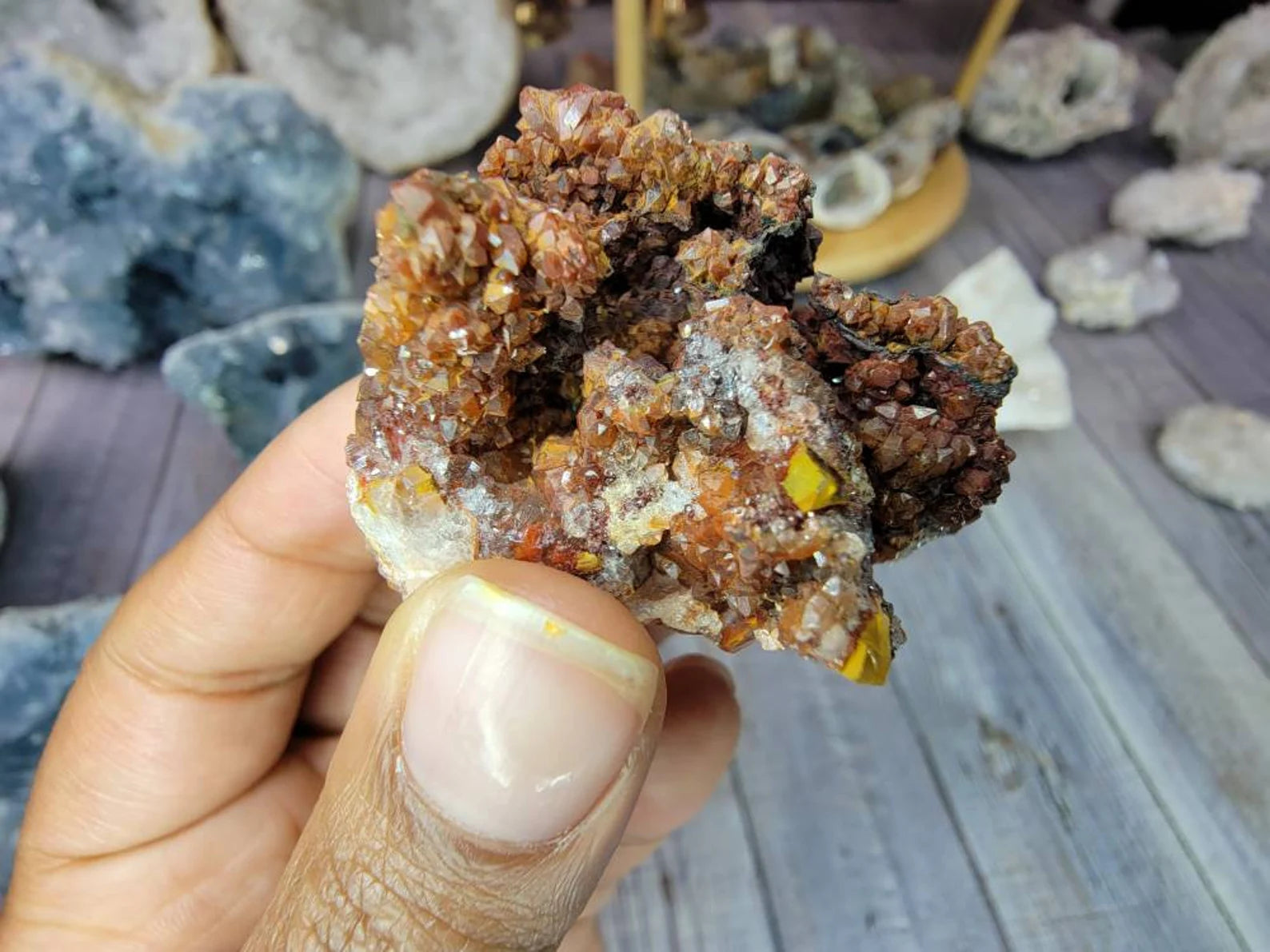 Unique Mini Red Quartz Crystal Cluster