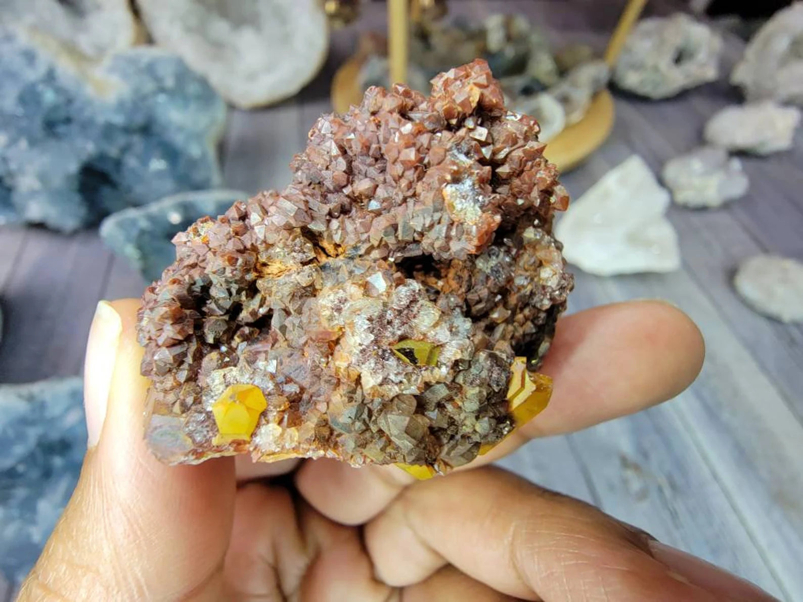 Unique Mini Red Quartz Crystal Cluster