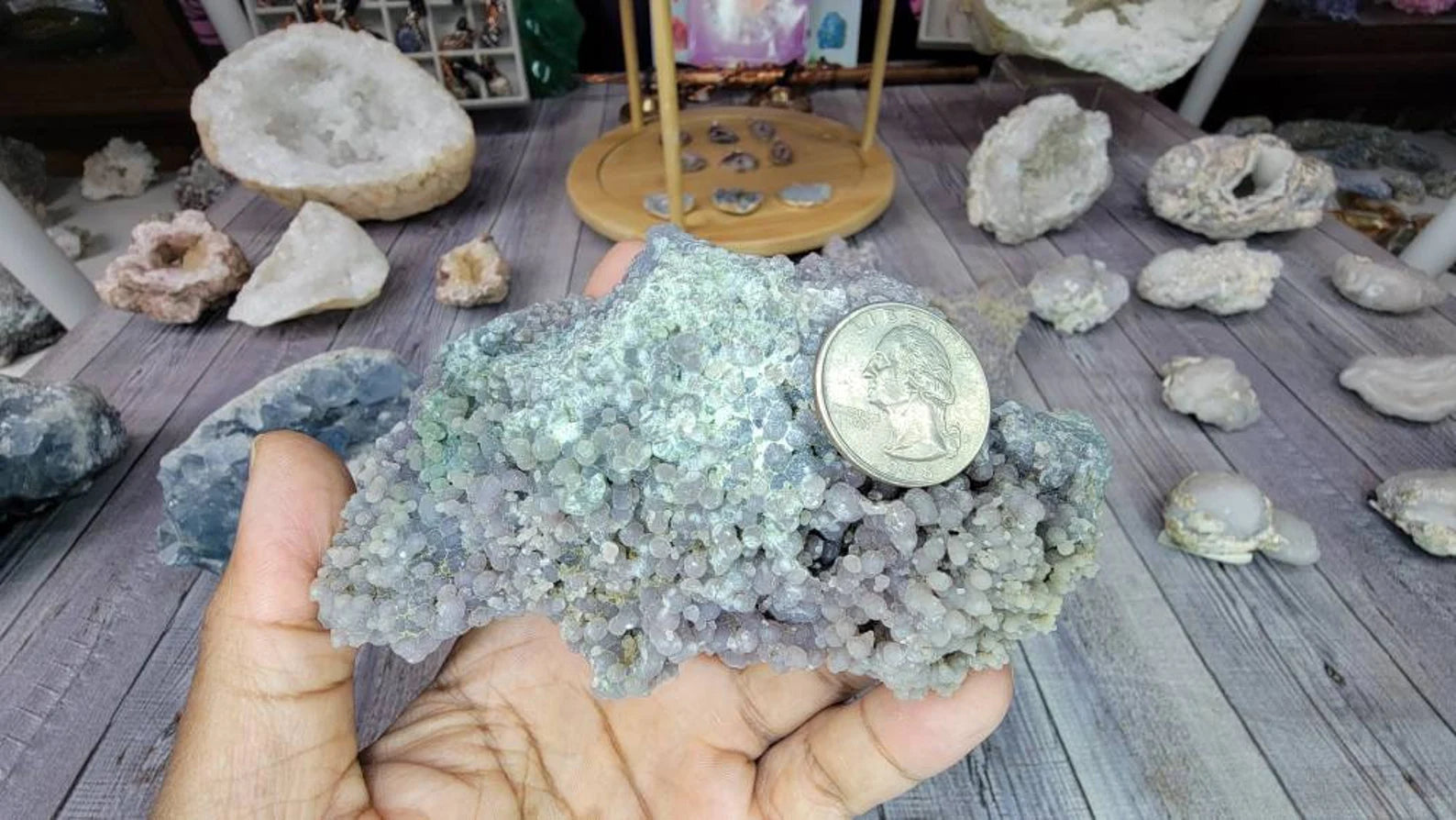 Large Green & Purple Grape Agate Specimen from Indonesia