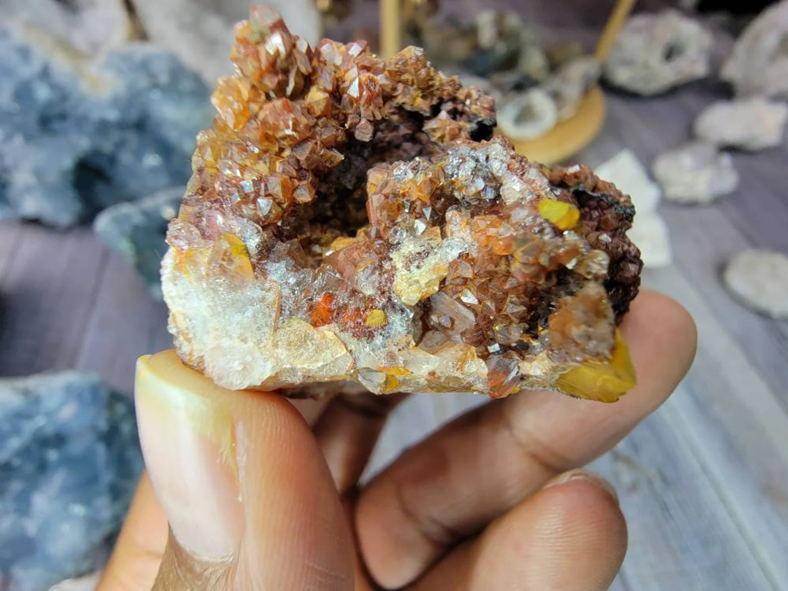 Unique Mini Red Quartz Crystal Cluster