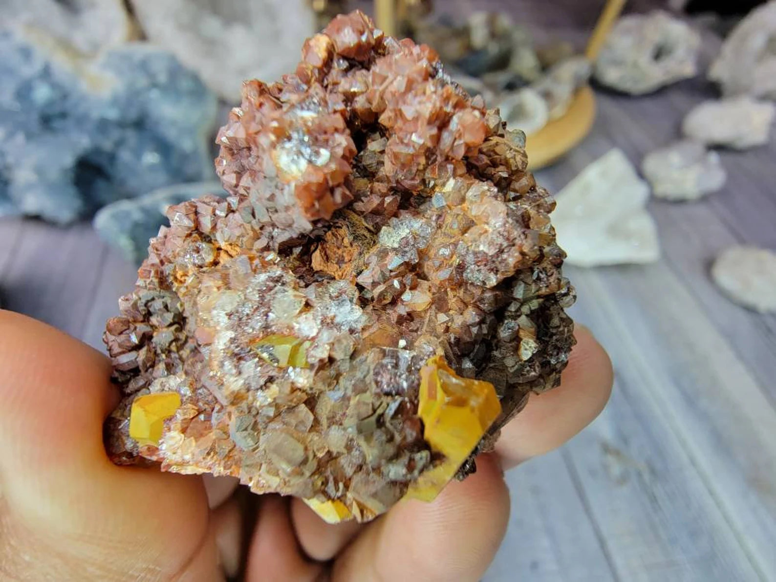 Unique Mini Red Quartz Crystal Cluster