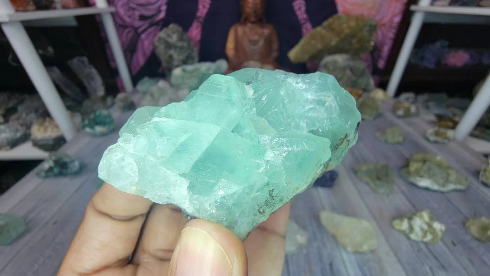 Receive This Exact Mexican Green Fluorite Chunk