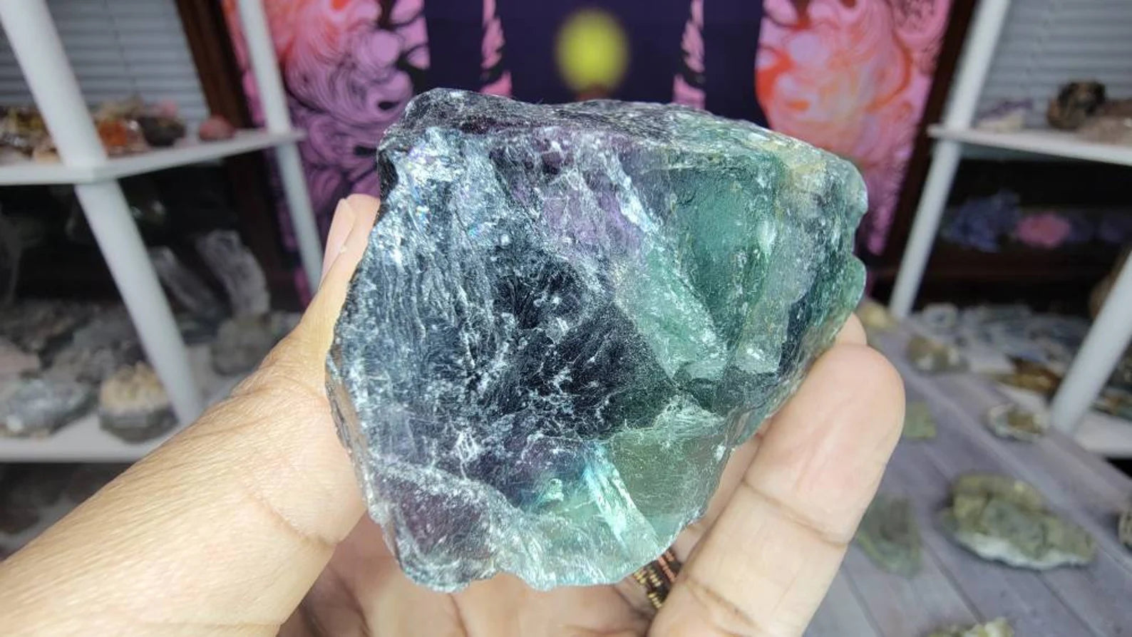 Large Mexican Rainbow Fluorite Chunk - Receive This Exact Crystal