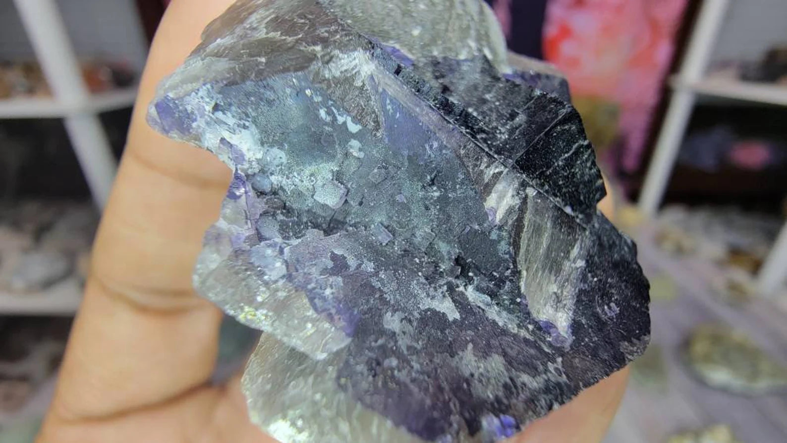 Purple Cubic Fluorite Chunk from Mexico