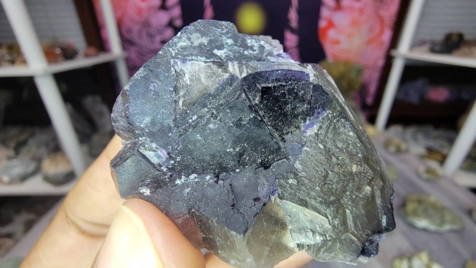 Purple Cubic Fluorite Chunk from Mexico