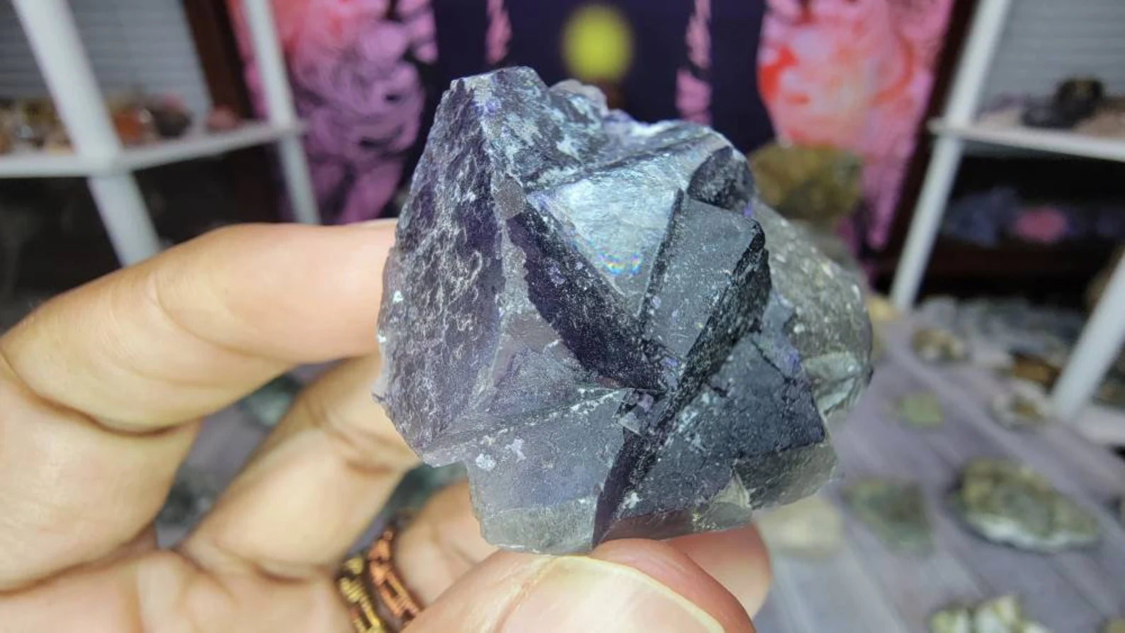 Purple Cubic Fluorite Chunk from Mexico