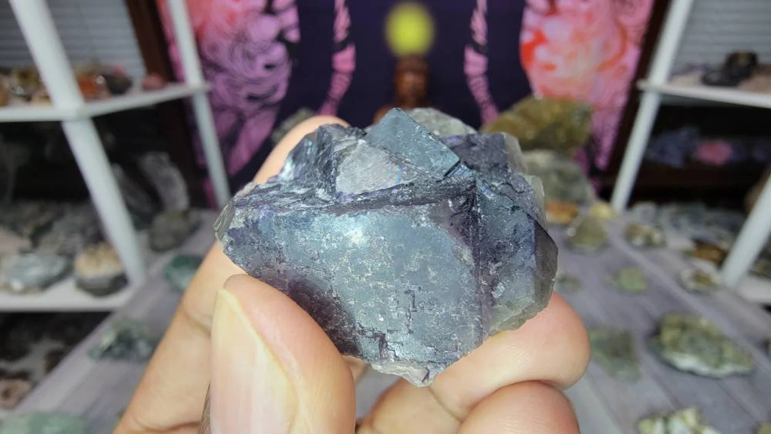 Purple Cubic Fluorite Chunk from Mexico