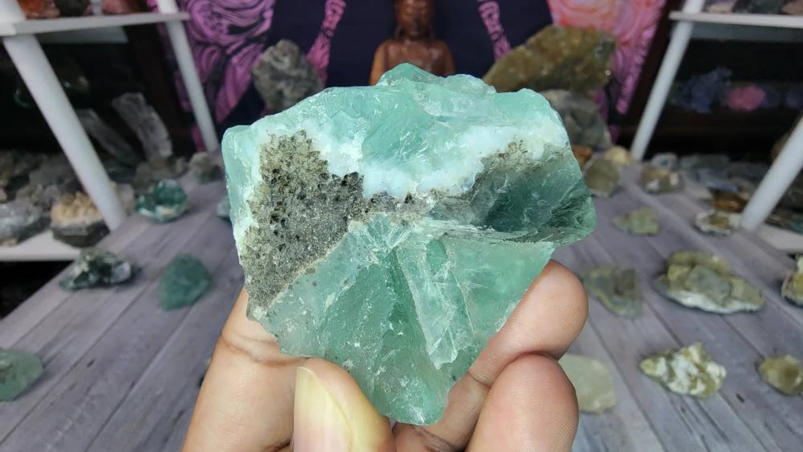 Receive This Exact Mexican Green Fluorite Chunk