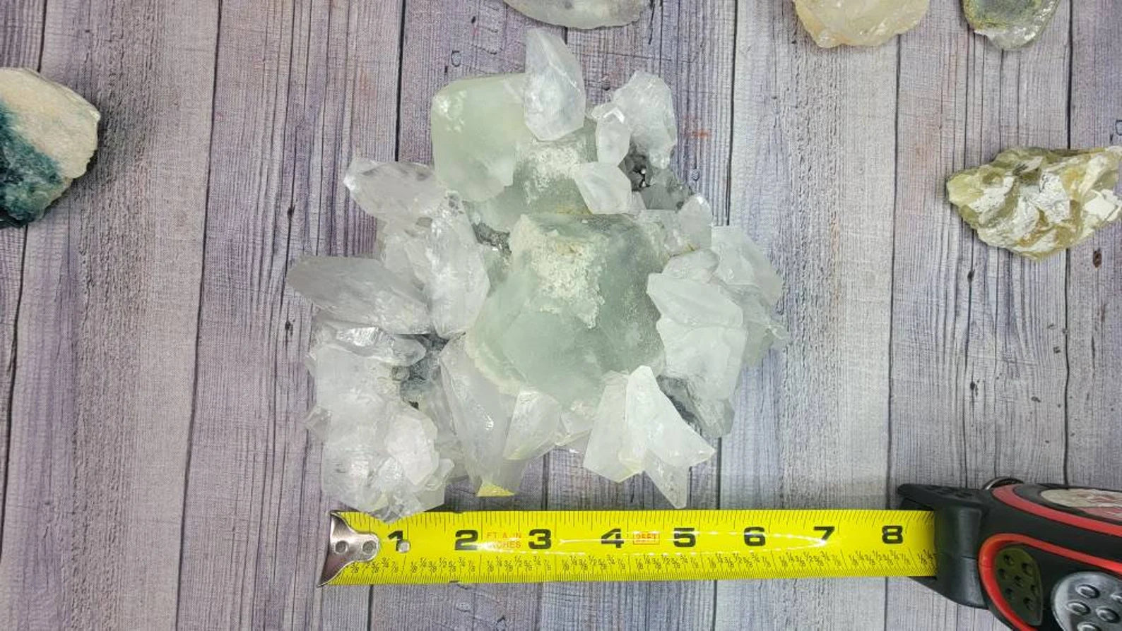 Very Rare Octahedral Fluorite with Shiny Calcite Blades Specimen from China