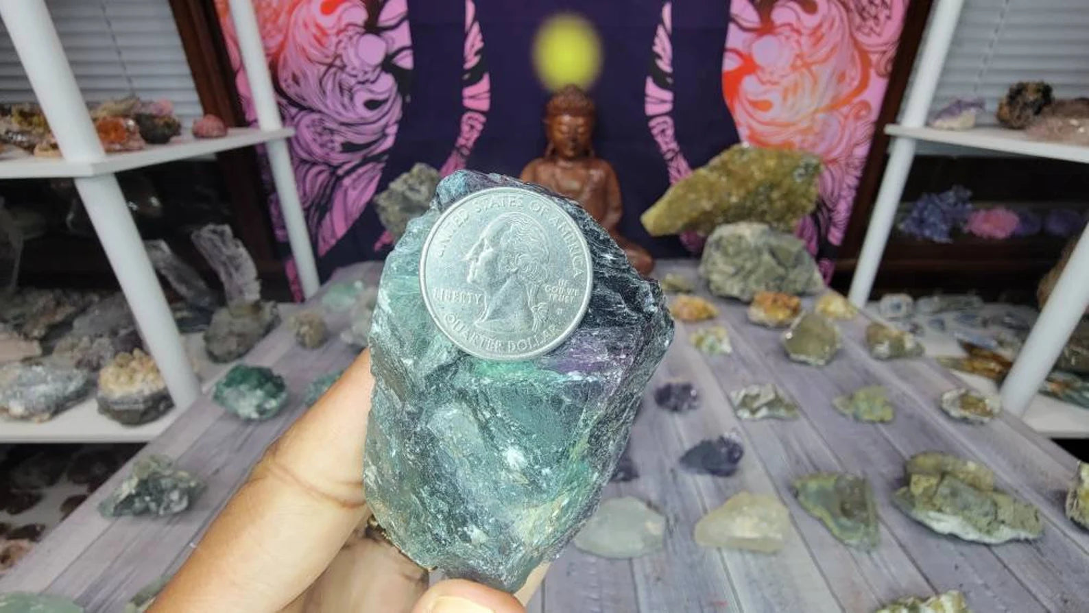 Large Mexican Rainbow Fluorite Chunk - Receive This Exact Crystal