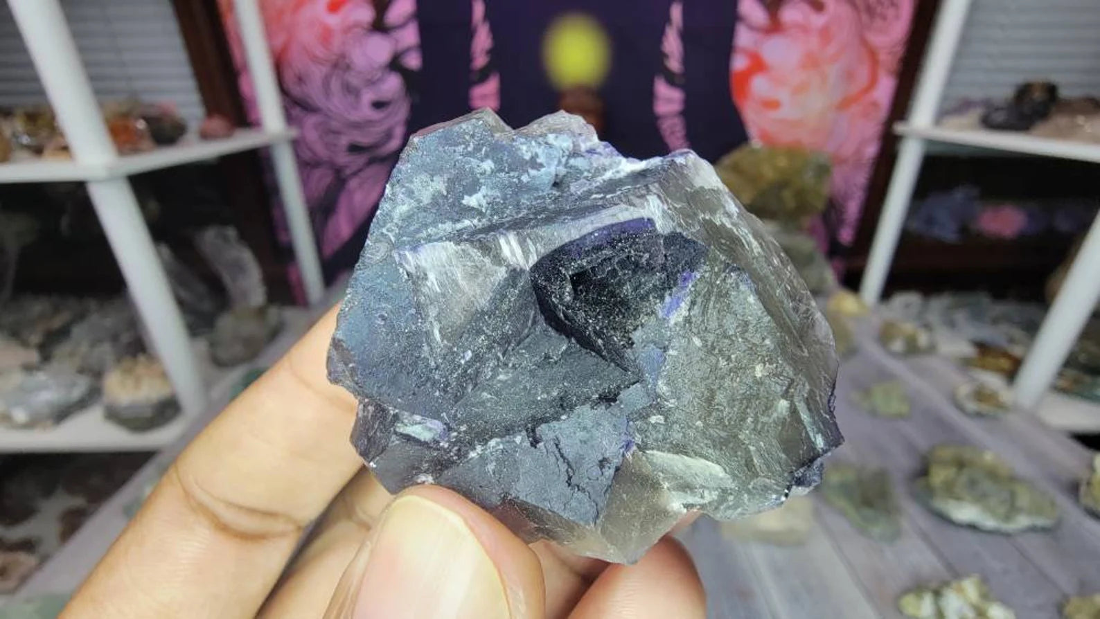 Purple Cubic Fluorite Chunk from Mexico