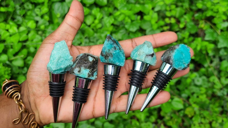 Raw Amazonite Bottle Stoppers