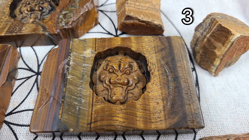 Carved Tiger in Tigers Eye Carving