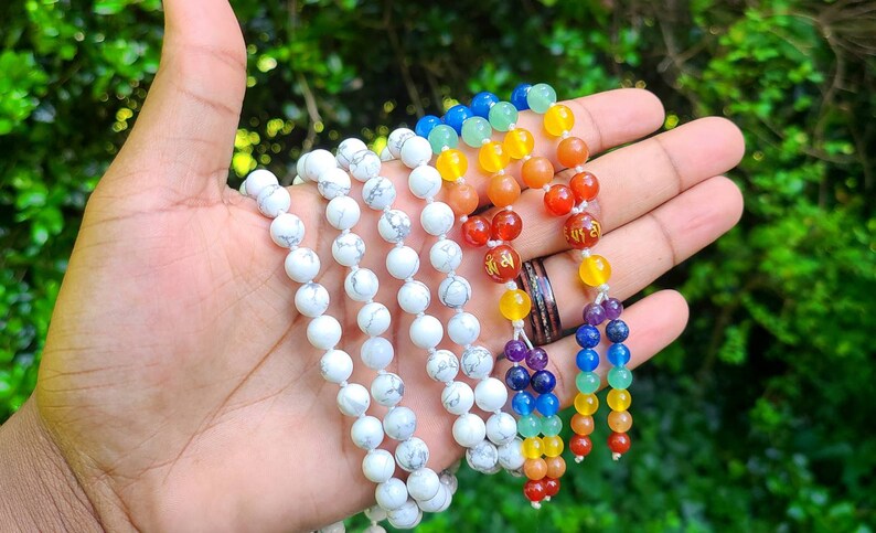 Howlite Chakra Mala Beads