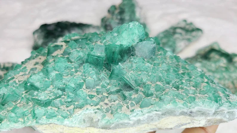 2lb Tiny Cubes on Large Green Cubic Fluorite on Matrix from Madagascar