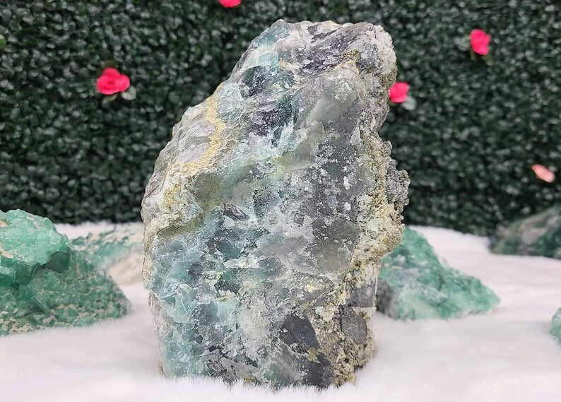 XL 11LB Rare Fluorite Pyrite Calcite Combo Cluster