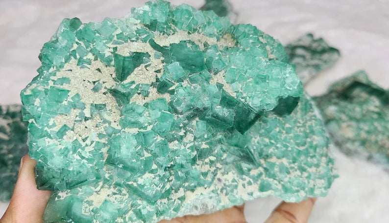 2lb Tiny Cubes on Large Green Cubic Fluorite on Matrix from Madagascar