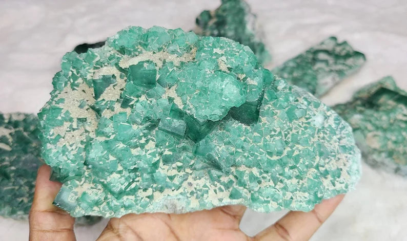 2lb Tiny Cubes on Large Green Cubic Fluorite on Matrix from Madagascar