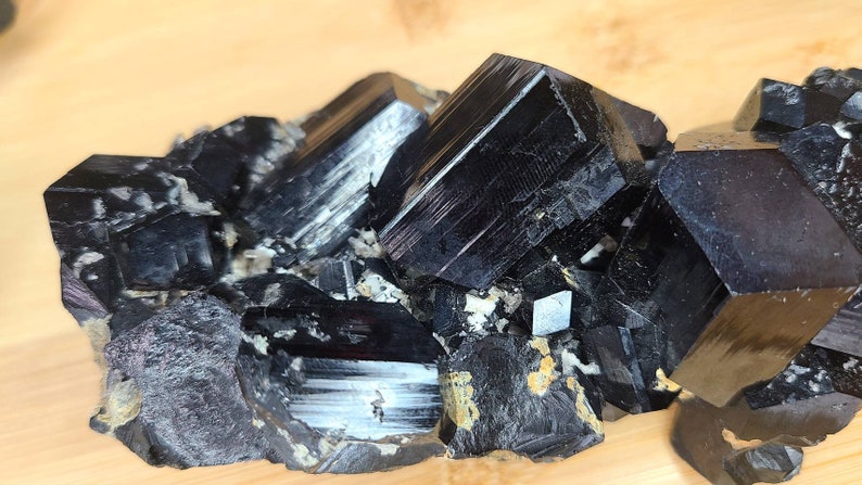 Shiny Schorl Tourmaline Specimen with Smoky Quartz Inclusions