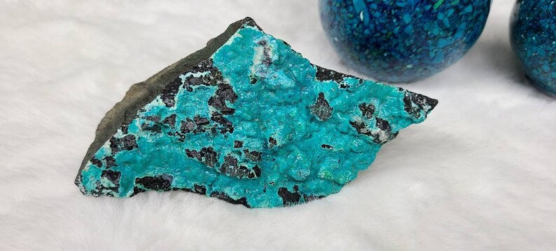 Raw Silica Chrysocolla On Matrix Specimen