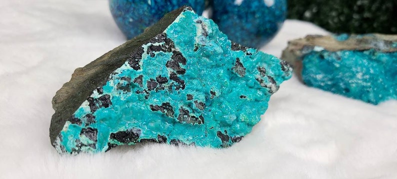 Raw Silica Chrysocolla On Matrix Specimen