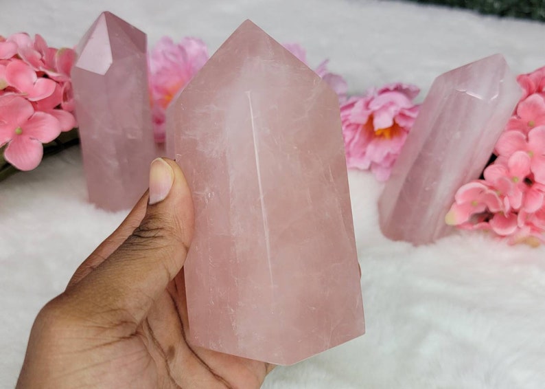 Rose Quartz Chunky Towers Choose Between Two Sizes