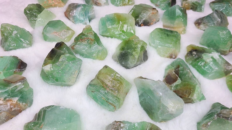Raw "Emerald" Green Calcite Chunks Bulk