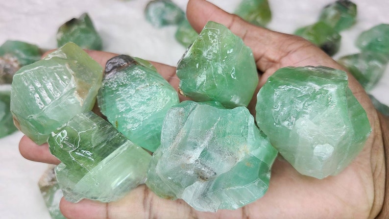 Raw "Emerald" Green Calcite Chunks Bulk