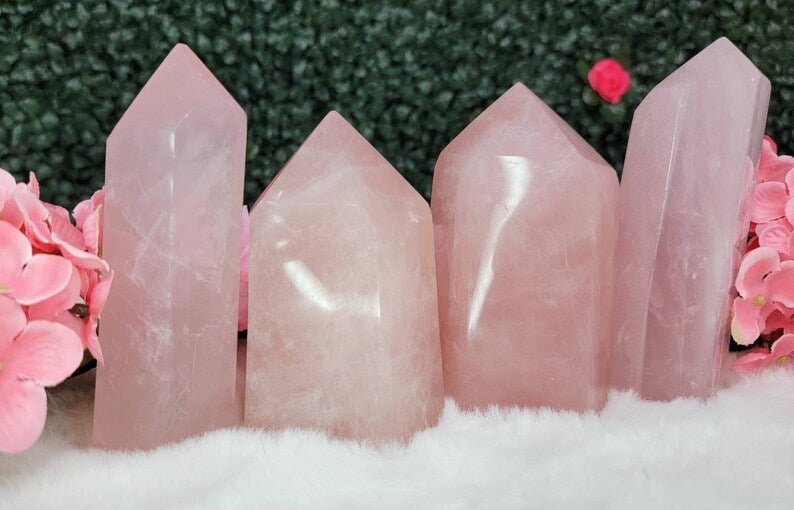 Rose Quartz Chunky Towers Choose Between Two Sizes