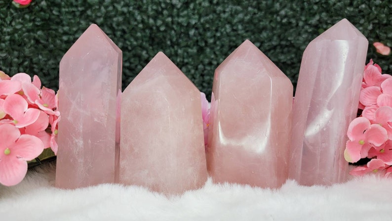 Rose Quartz Chunky Towers Choose Between Two Sizes