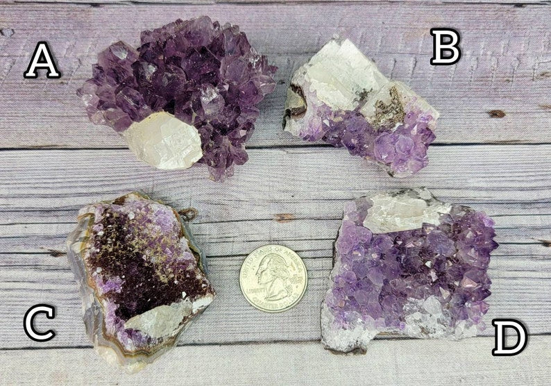 Choose Your Amethyst Clusters with Calcite